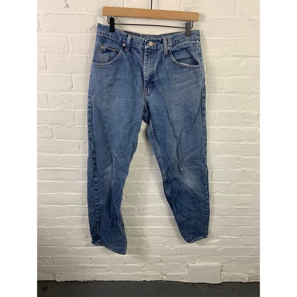 Wrangler Men's Blue Denim Work Skinny Leg Jeans Cotton Blue Size 32/32 - Picture 1 of 5